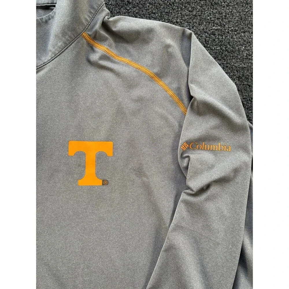 Columbia Tennessee Volunteers Grey 1/4 Zip Pullover Size XL